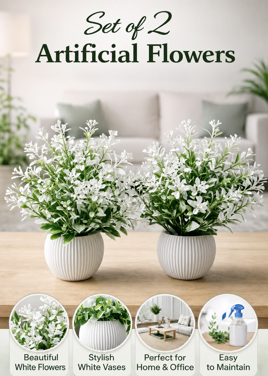 Artificial Plant pot (Set of 2) | Home Decor | Artificial Plants