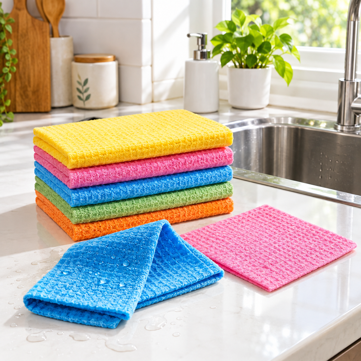 Reusable Washable Sponge Wipes – styled product image